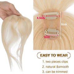 VenusEnt Clip-In Human Hair Bangs - 3D Air Fringe for Instant Volume & Style