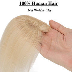 10" Clip-In Human Hair Bangs - Lightweight 3D Air Fringe with 1.6x2.4" Base