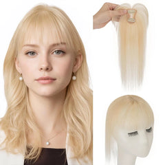 VenusEnt Clip-In Human Hair Bangs - 3D Air Fringe for Instant Volume & Style