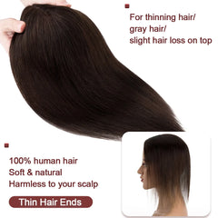 VenusEnt 3x4" Lace Hair Topper for Women - 100% Human Hair Clip-In Hairpiece for Thinning Hair & Crown Coverage