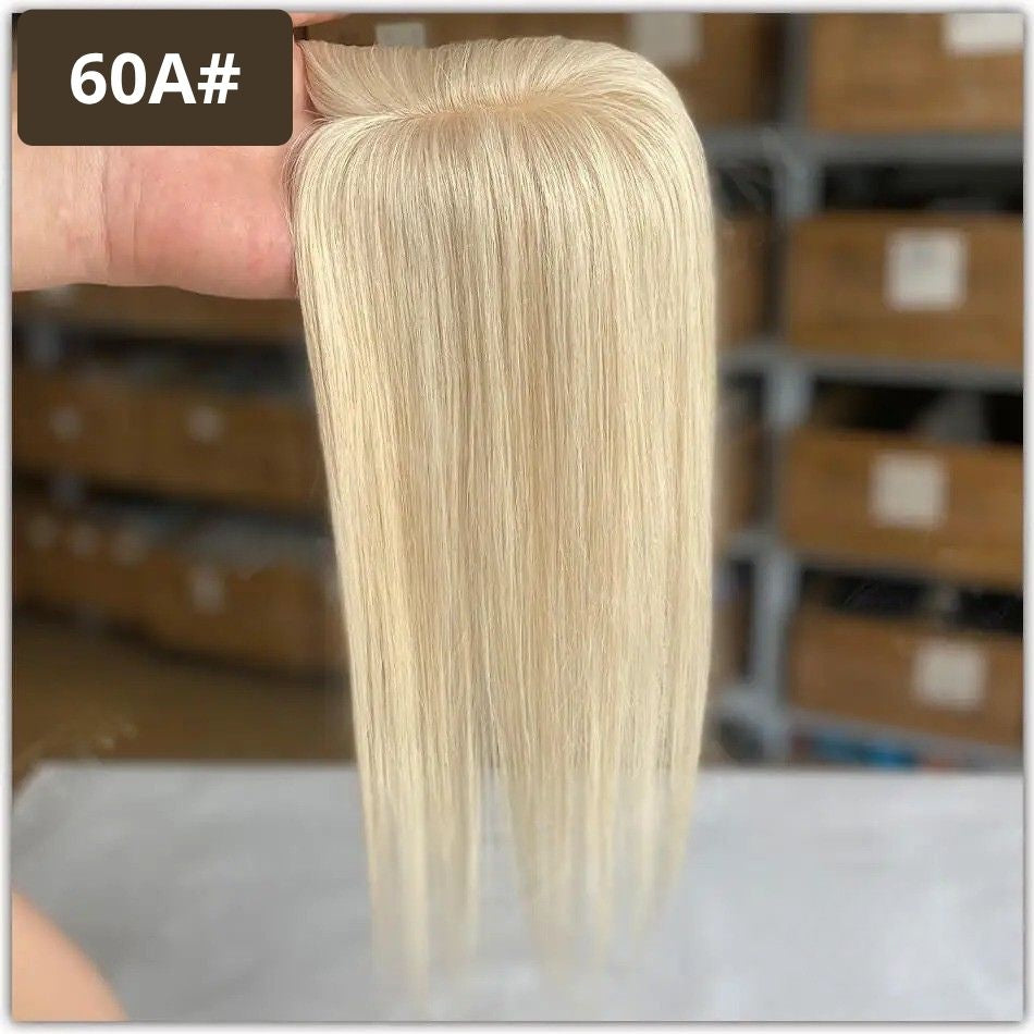 7x11 CM · Silk Base · Remy Human Hair Topper · 9 Colors · 10–12 Inches · Silky Straight · for Women · Clip-In