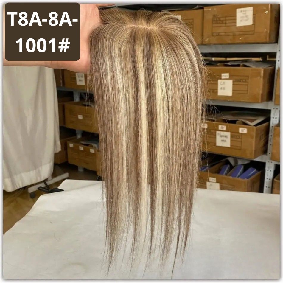 7x11 CM · Silk Base · Remy Human Hair Topper · 9 Colors · 10–12 Inches · Silky Straight · for Women · Clip-In