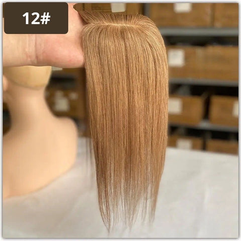 7x11 CM · Silk Base · Remy Human Hair Topper · 9 Colors · 10–12 Inches · Silky Straight · for Women · Clip-In