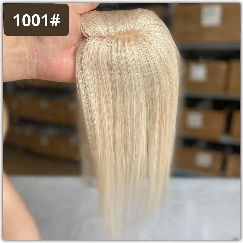 7x11 CM · Silk Base · Remy Human Hair Topper · 9 Colors · 10–12 Inches · Silky Straight · for Women · Clip-In