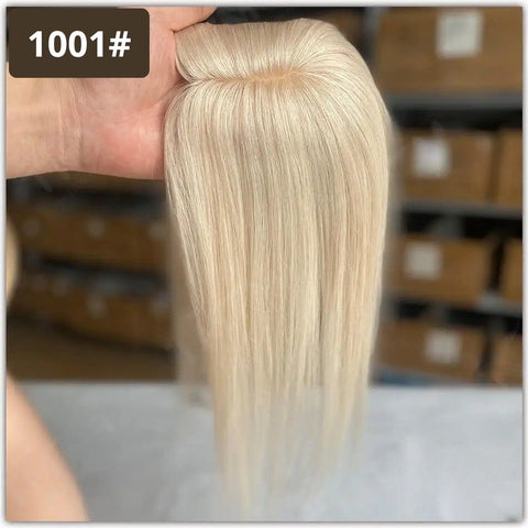 7x11 CM · Silk Base · Remy Human Hair Topper · 9 Colors · 10–12 Inches · Silky Straight · for Women · Clip-In