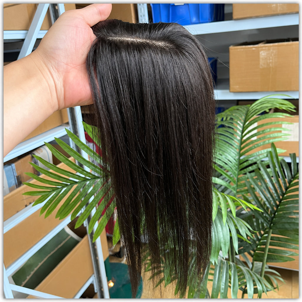 3*4"&4*5" · Skin Scalp Base · Chinese Remy Human Hair · Hair Topper · Straight, Multi-Color · for Women · Clip-In