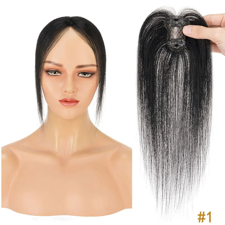 10" Clip-In Human Hair Bangs - Lightweight 3D Air Fringe with 1.6x2.4" Base