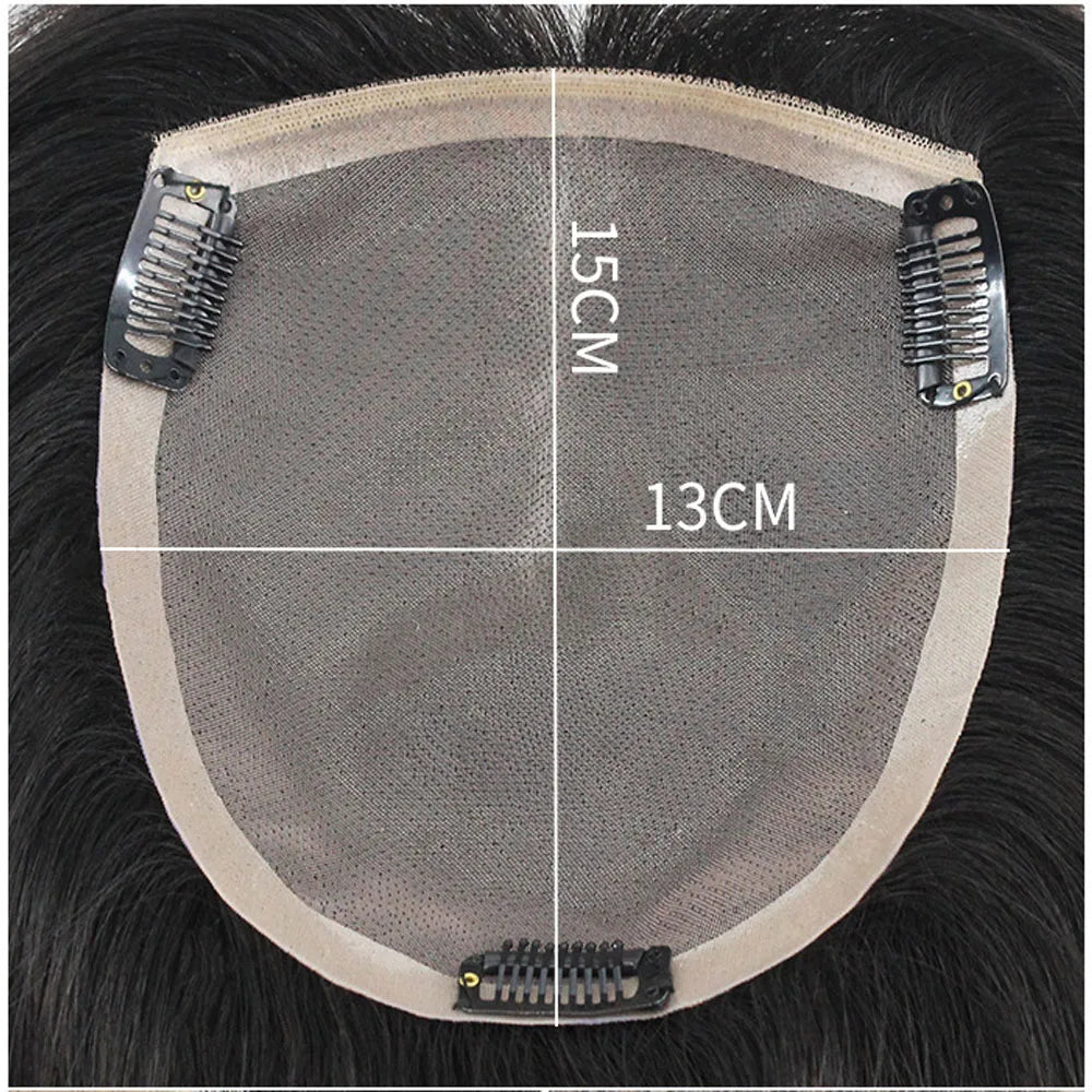 VenusEnt 3.5x5.5" Mono Base Hair Topper - Virgin Malaysian Human Hair Clip-In Hairpiece