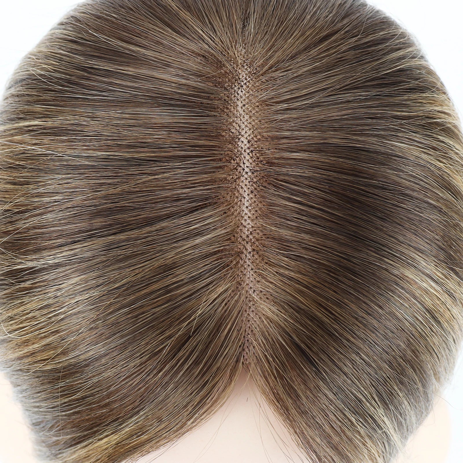 VenusEnt 3.7x3.7" Mono Base Hair Topper - Remy Human Hair Clip-In Hairpiece with Ombre Highlights