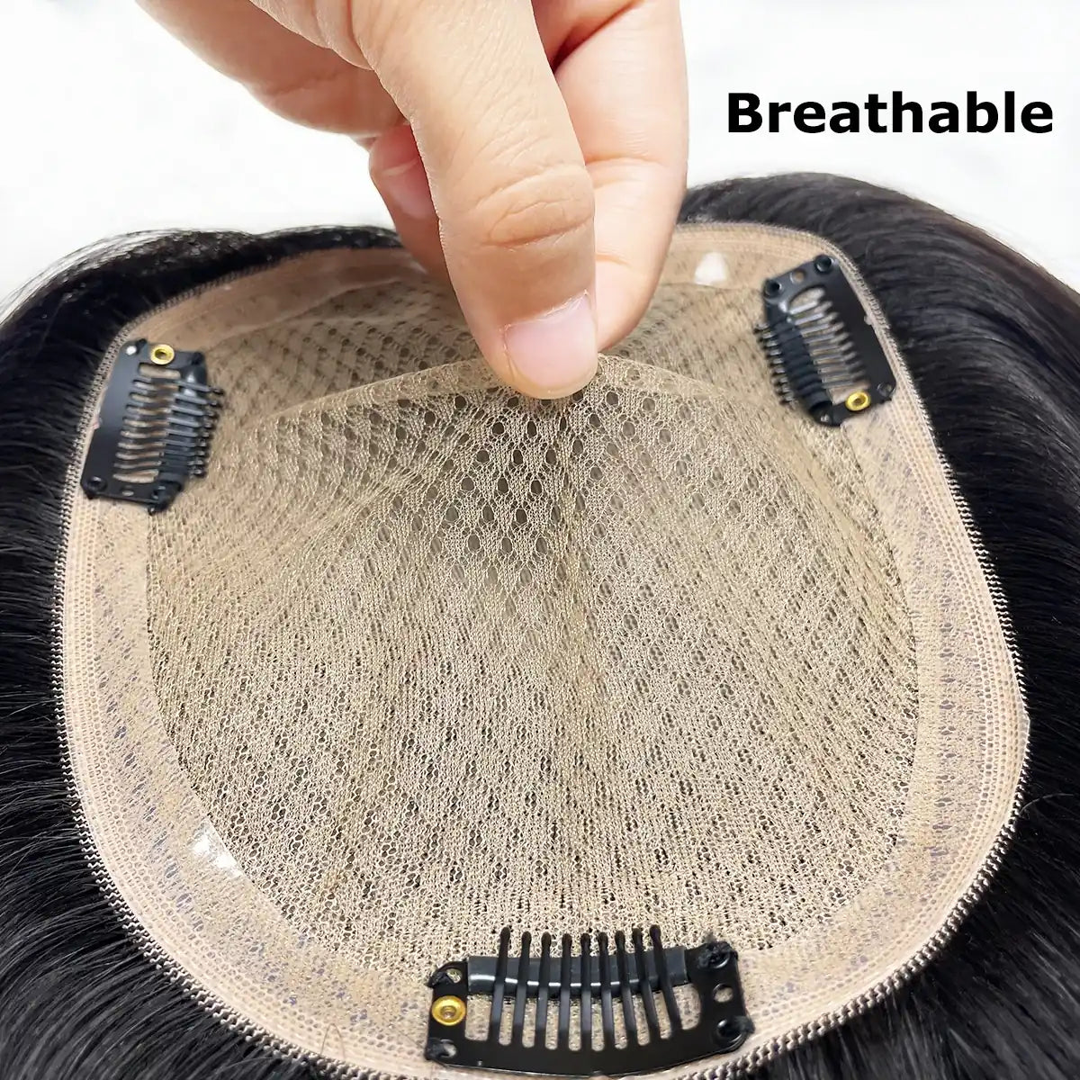 7x11–10x12 CM · Silk Base · European Virgin Human Hair Topper · Straight · for Women Clip-In