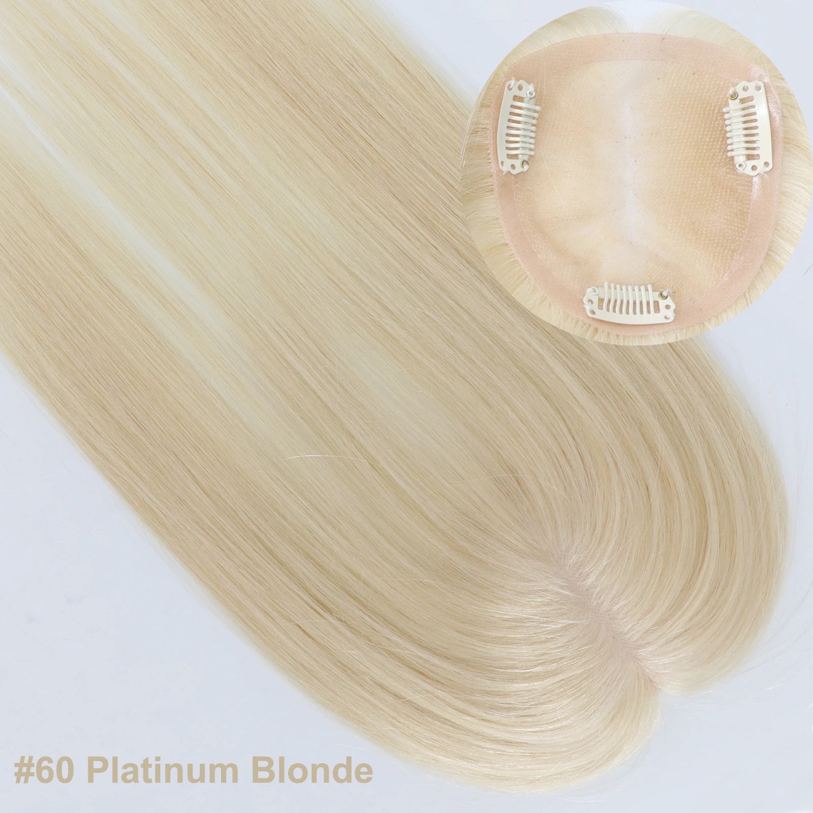 VenusEnt 3.7x3.7" Mono Base Hair Topper - Remy Human Hair Clip-In Hairpiece with Ombre Highlights