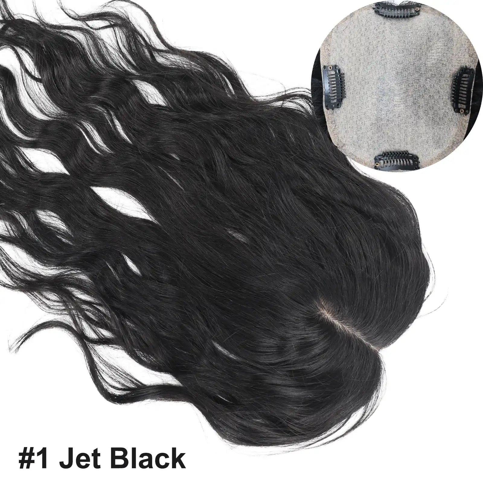 5x5" & 6x6" · Silk Base ·Center Part· European Virgin Human Hair Topper · Loose Wave · Center Part · for Women Clip-In