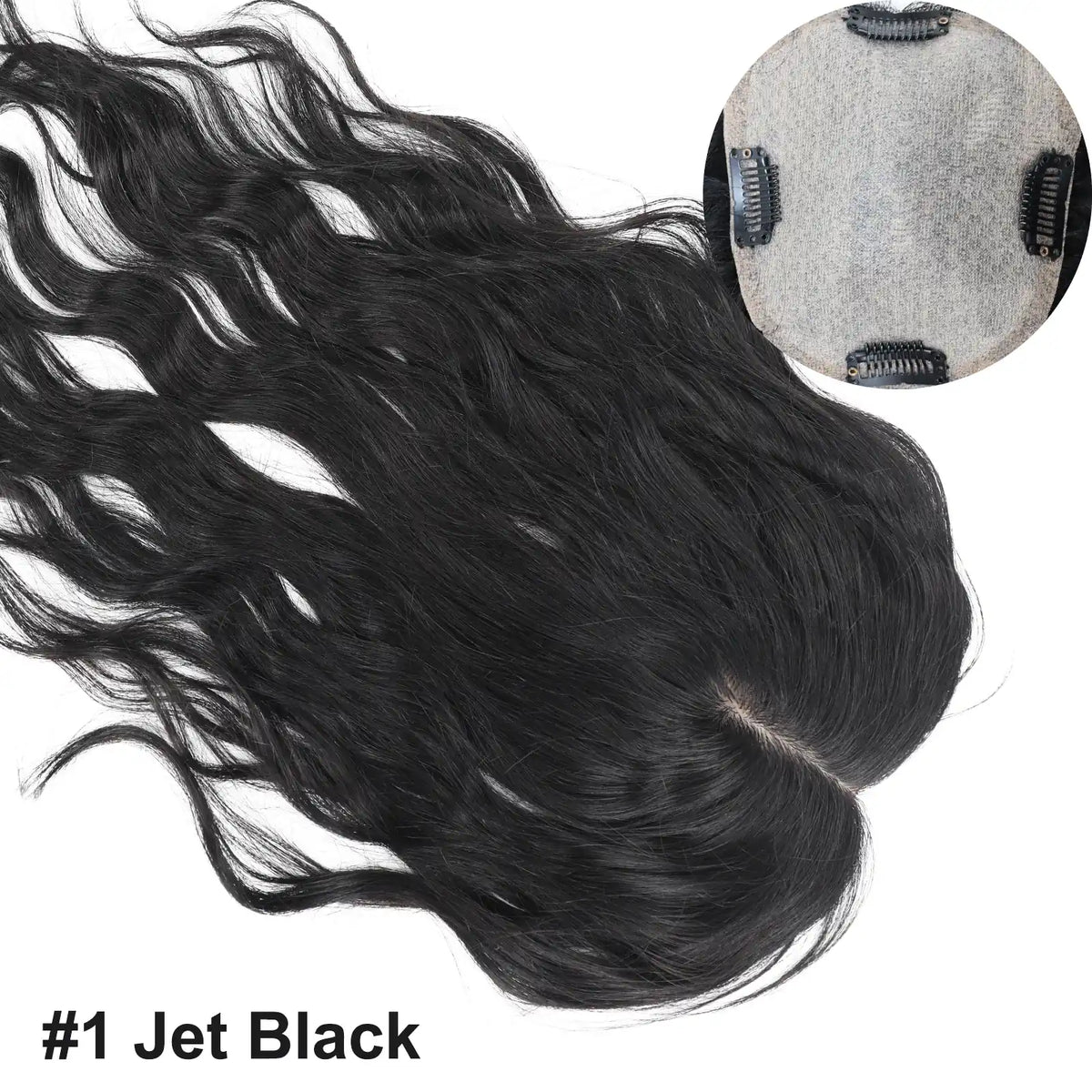 5x5" & 6x6" · Silk Base ·Center Part· European Virgin Human Hair Topper · Loose Wave · Center Part · for Women Clip-In