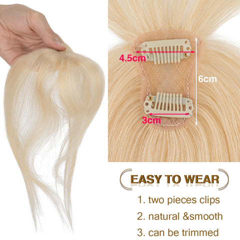 6x4.5 CM · Clip-In Bangs Piece · 100% Real Human Hair · Hair Topper · 3D Air Bangs Freestyle · for Women