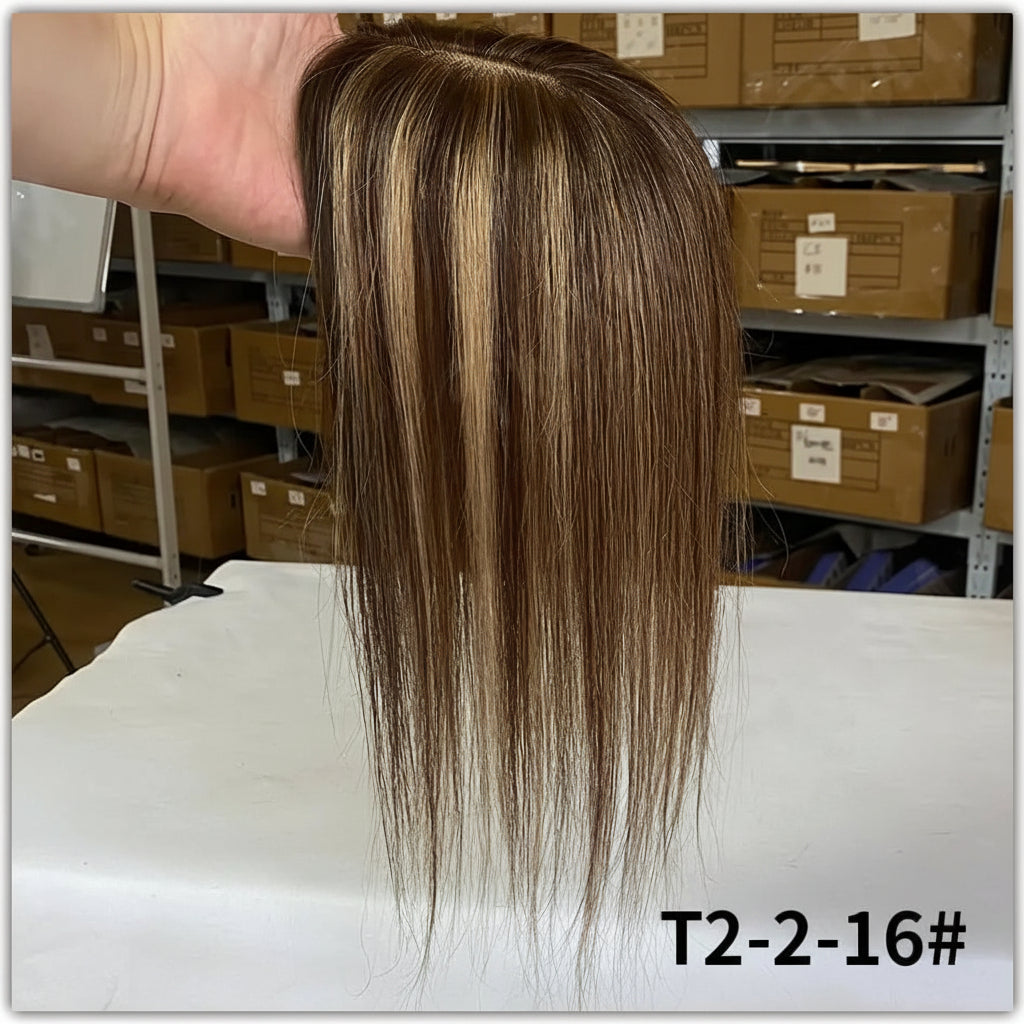 7x11 CM · Silk Base · Remy Human Hair Topper · 9 Colors · 10–12 Inches · Silky Straight · for Women · Clip-In