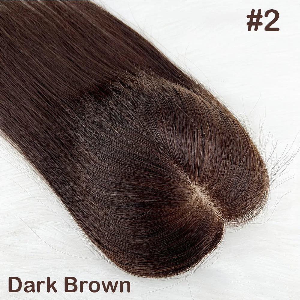 11–16 CM · Silk Base · European Remy Human Hair · Hair Topper · Straight · for Women · Clip-In