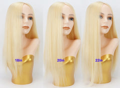 VenusEnt Silicone Skin Base Hair Topper - #613 Blonde Remy European Human Hair 150% Density