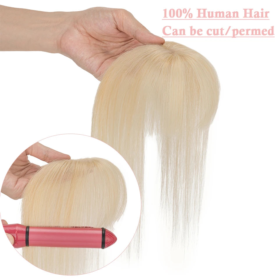 VenusEnt Clip-In Human Hair Bangs - 3D Air Fringe for Instant Volume & Style