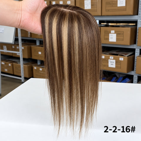 3*4"&4*5" · Skin Scalp Base · Chinese Remy Human Hair · Hair Topper · Straight, Multi-Color · for Women · Clip-In