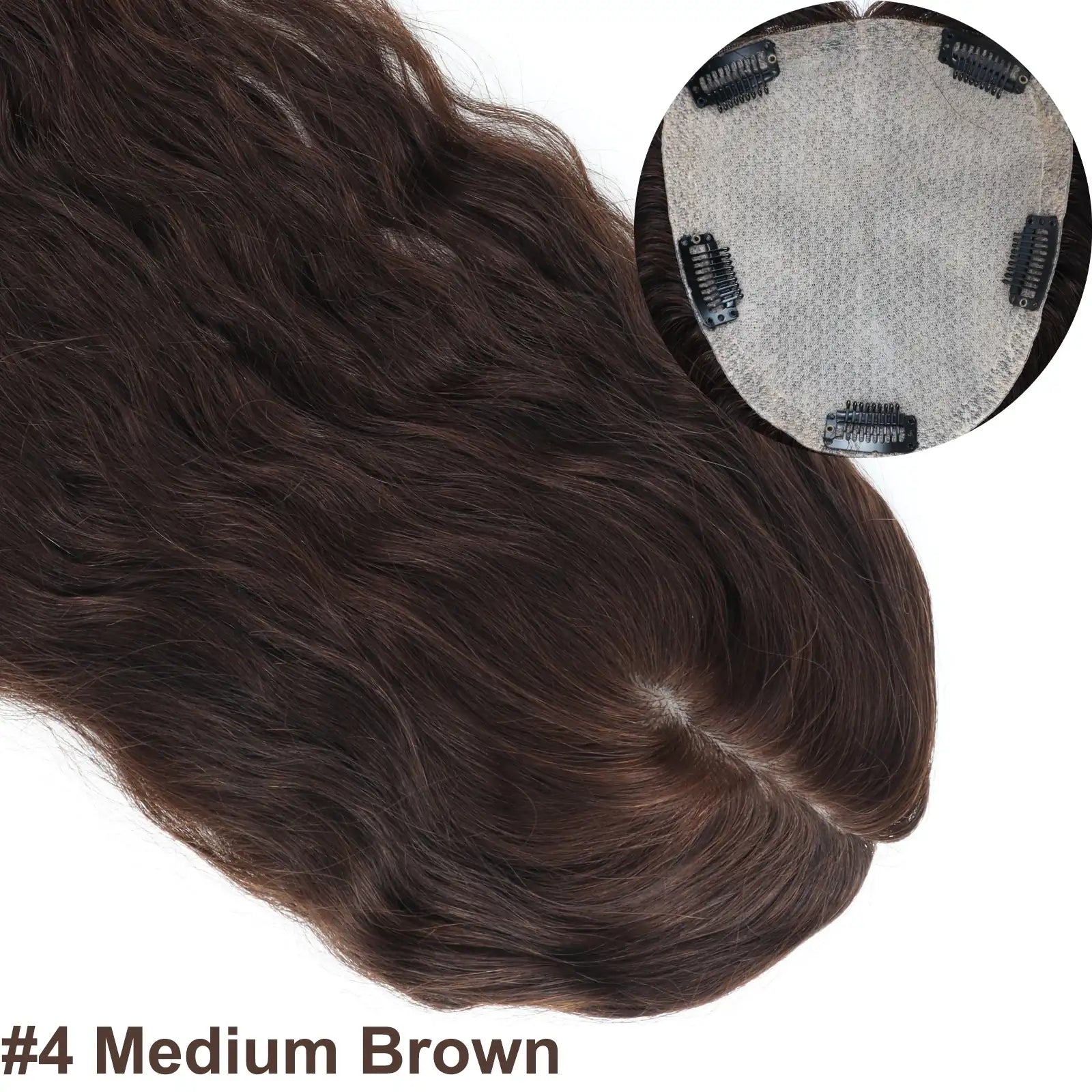 5x5" & 6x6" · Silk Base ·Center Part· European Virgin Human Hair Topper · Loose Wave · Center Part · for Women Clip-In