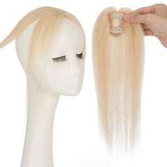 10" Clip-In Human Hair Bangs - Lightweight 3D Air Fringe with 1.6x2.4" Base