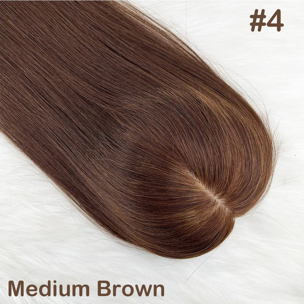 11–16 CM · Silk Base · European Remy Human Hair · Hair Topper · Straight · for Women · Clip-In