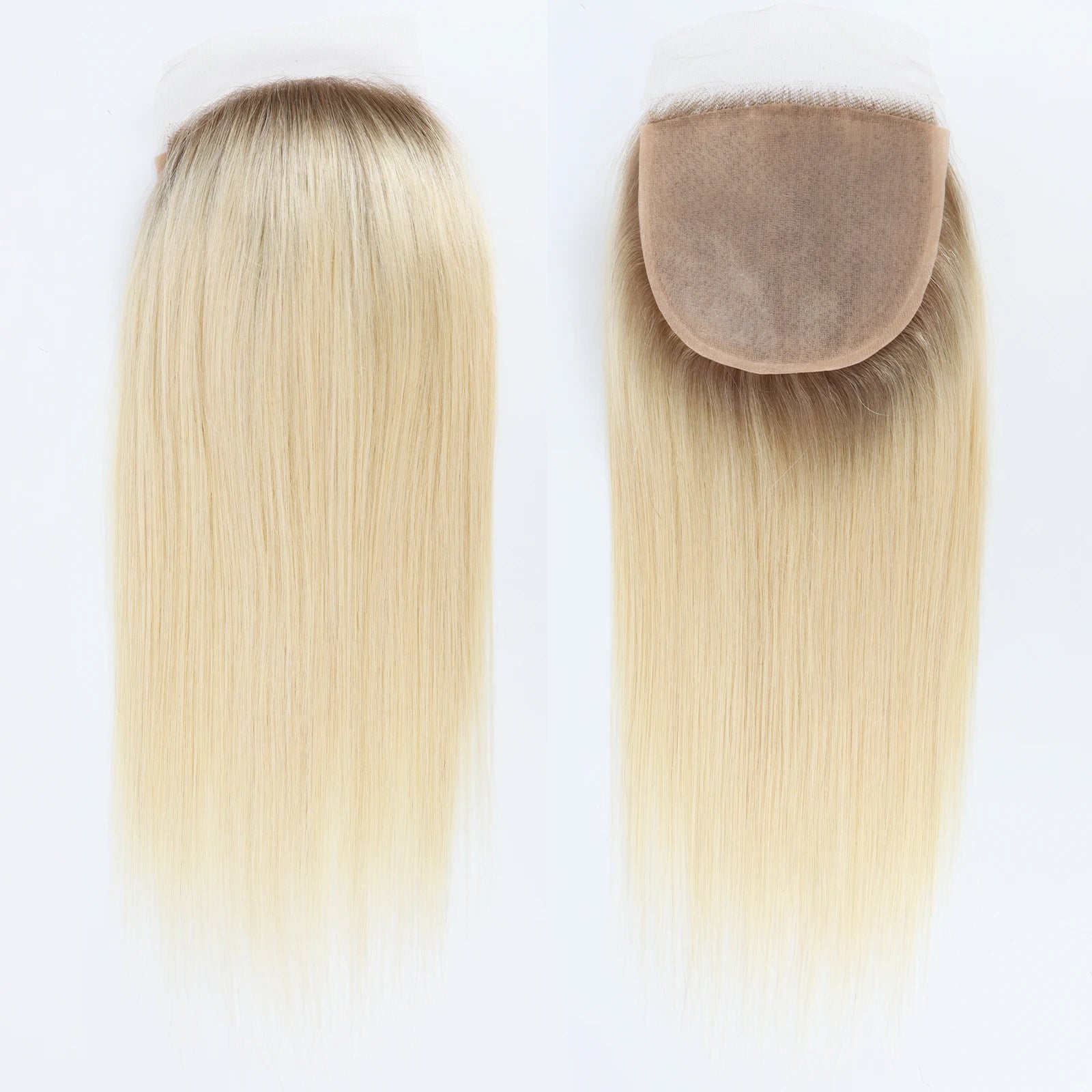 VenusEnt 5x5" Silk Skin Base Hair Topper - Virgin Remy Human Hair with Ombre Blonde Highlights