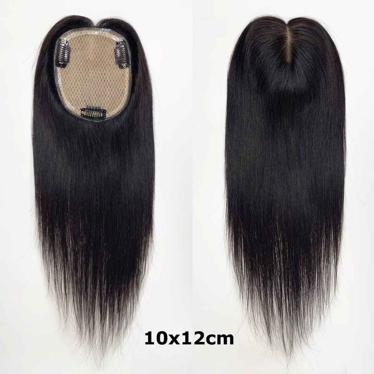 7x11–10x12 CM · Silk Base · European Virgin Human Hair Topper · Straight · for Women Clip-In