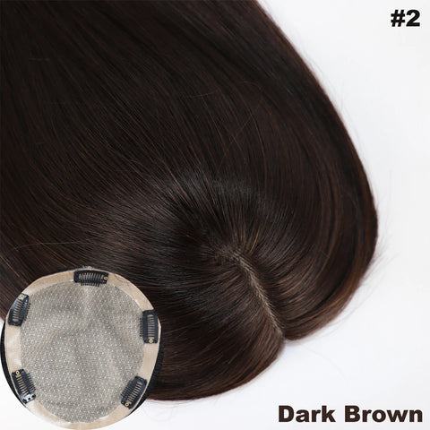 10–18 CM · Silk Base · Remy Human Hair Topper · Curly Wave · for Women Clip-In