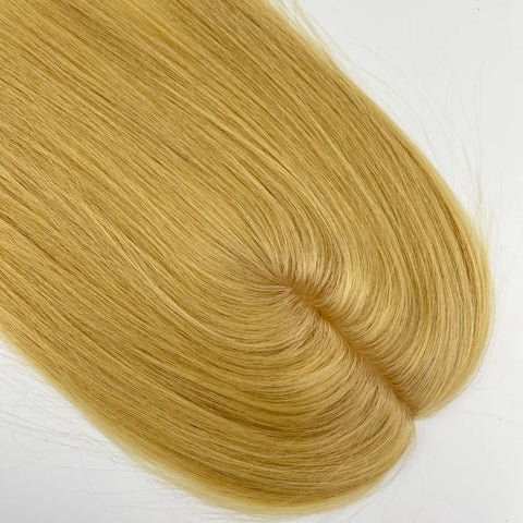 5x5 & 5x7" · Silk Top & PU Base · European Virgin Remy Human Hair Topper · #613 Blonde · 120% Density · for Women · Clip-In