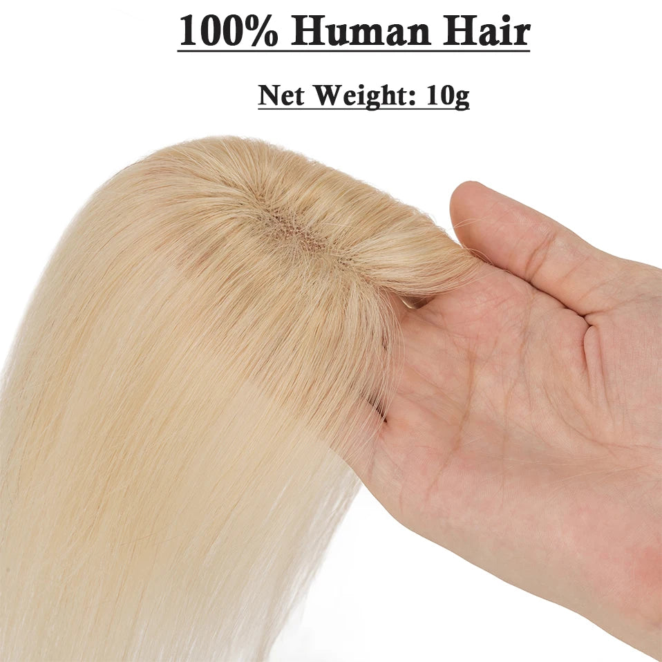 10" Clip-In Human Hair Bangs - Lightweight 3D Air Fringe with 1.6x2.4" Base