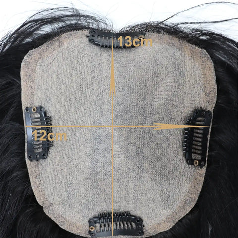 5x5" & 6x6" · Silk Base ·Center Part· European Virgin Human Hair Topper · Loose Wave · Center Part · for Women Clip-In