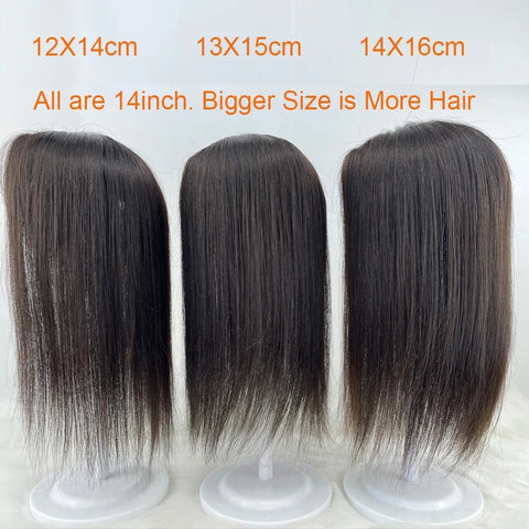 11–16 CM · Silk Base · European Remy Human Hair · Hair Topper · Straight · for Women · Clip-In