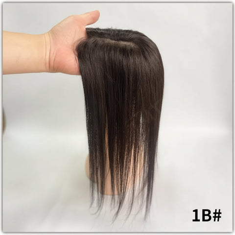 7x11 CM · Silk Base · Remy Human Hair Topper · 9 Colors · 10–12 Inches · Silky Straight · for Women · Clip-In