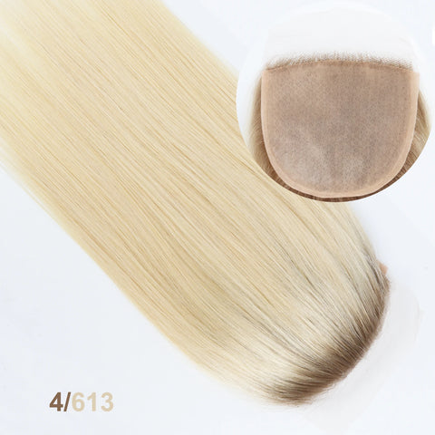 5x5" · Silk Skin PU Base · Brazilian Remy Human Hair · Hair Topper · Ombre Blonde (2/613 & 8/613) · for Women Clip-In