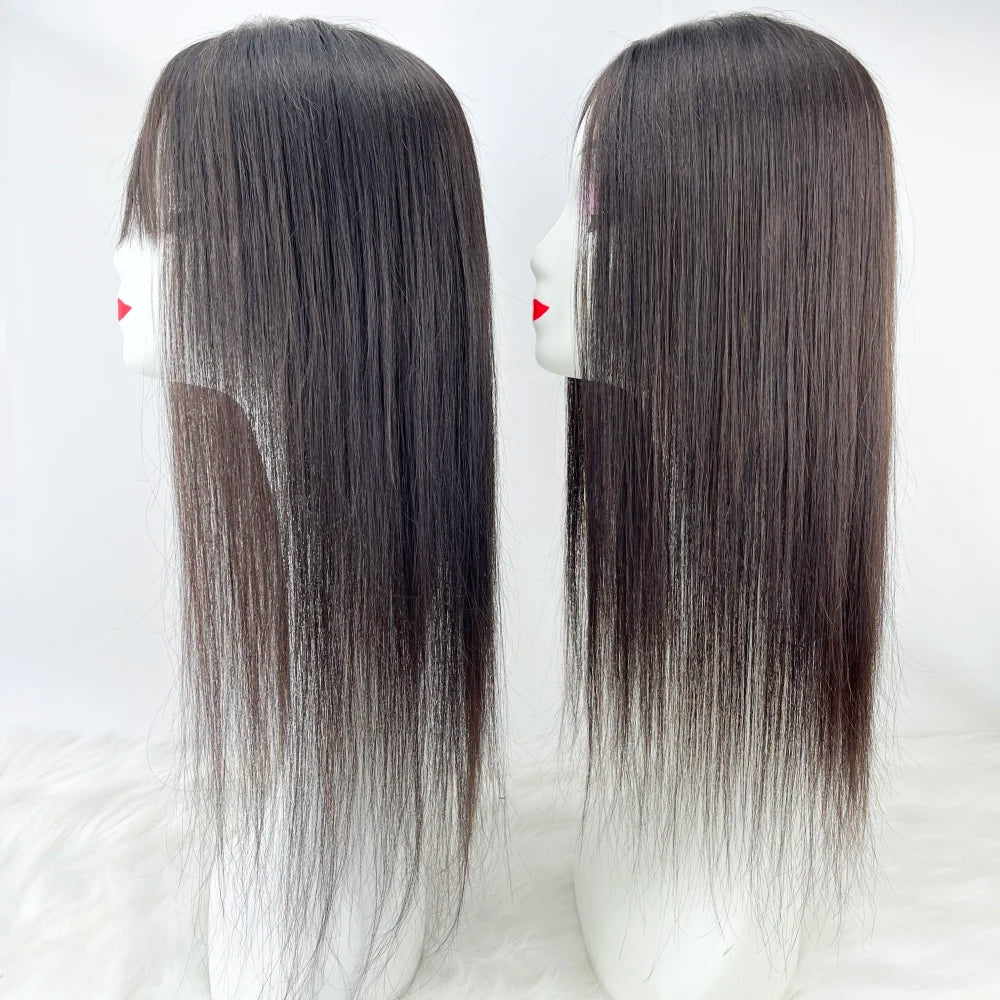 12x14cm–15x17cm · Silk Base · European Remy Human Hair · Hair Topper · Dark Brown / Natural Black / Medium Brown · for Women Clip-In