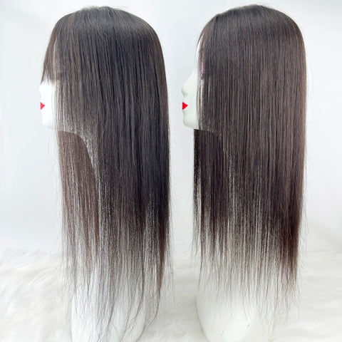 12x14cm–15x17cm · Silk Base · European Remy Human Hair · Hair Topper · Dark Brown / Natural Black / Medium Brown · for Women Clip-In