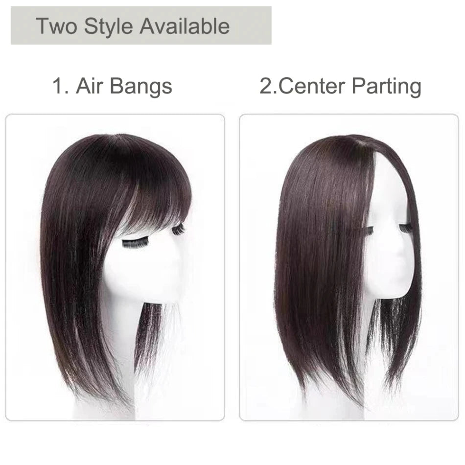 11–16 CM · Silk Base · European Remy Human Hair · Hair Topper · Straight · for Women · Clip-In
