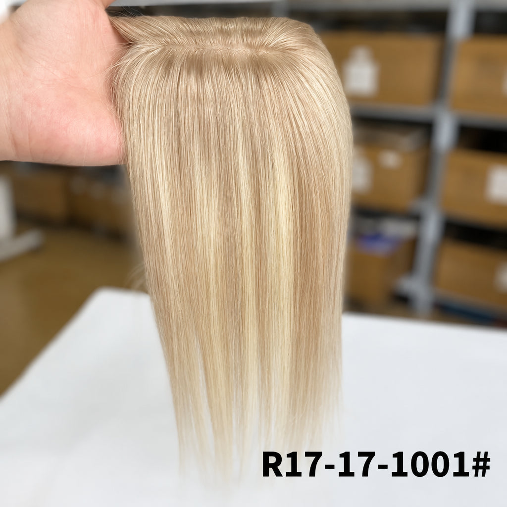 3*4"&4*5" · Skin Scalp Base · Chinese Remy Human Hair · Hair Topper · Straight, Multi-Color · for Women · Clip-In