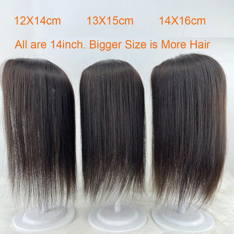12–16 Inch · Silk Base · Chinese Virgin Human Hair Topper · Curly & Straight · Natural Black · for Women · Clip-In