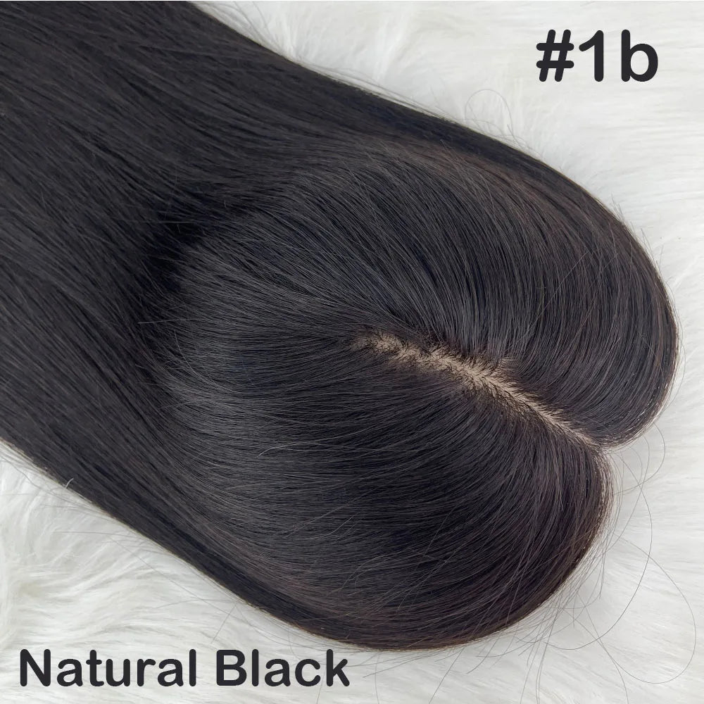 11–16 CM · Silk Base · European Remy Human Hair · Hair Topper · Straight · for Women · Clip-In
