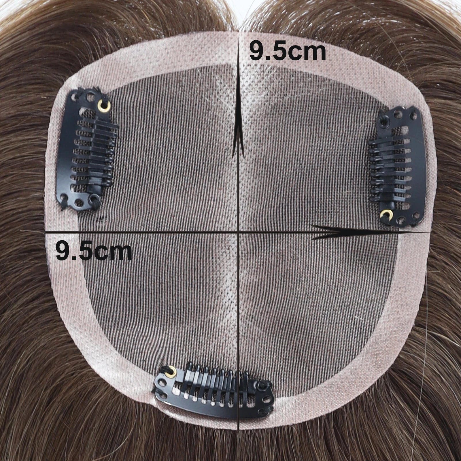 VenusEnt 3.7x3.7" Mono Base Hair Topper - Remy Human Hair Clip-In Hairpiece with Ombre Highlights