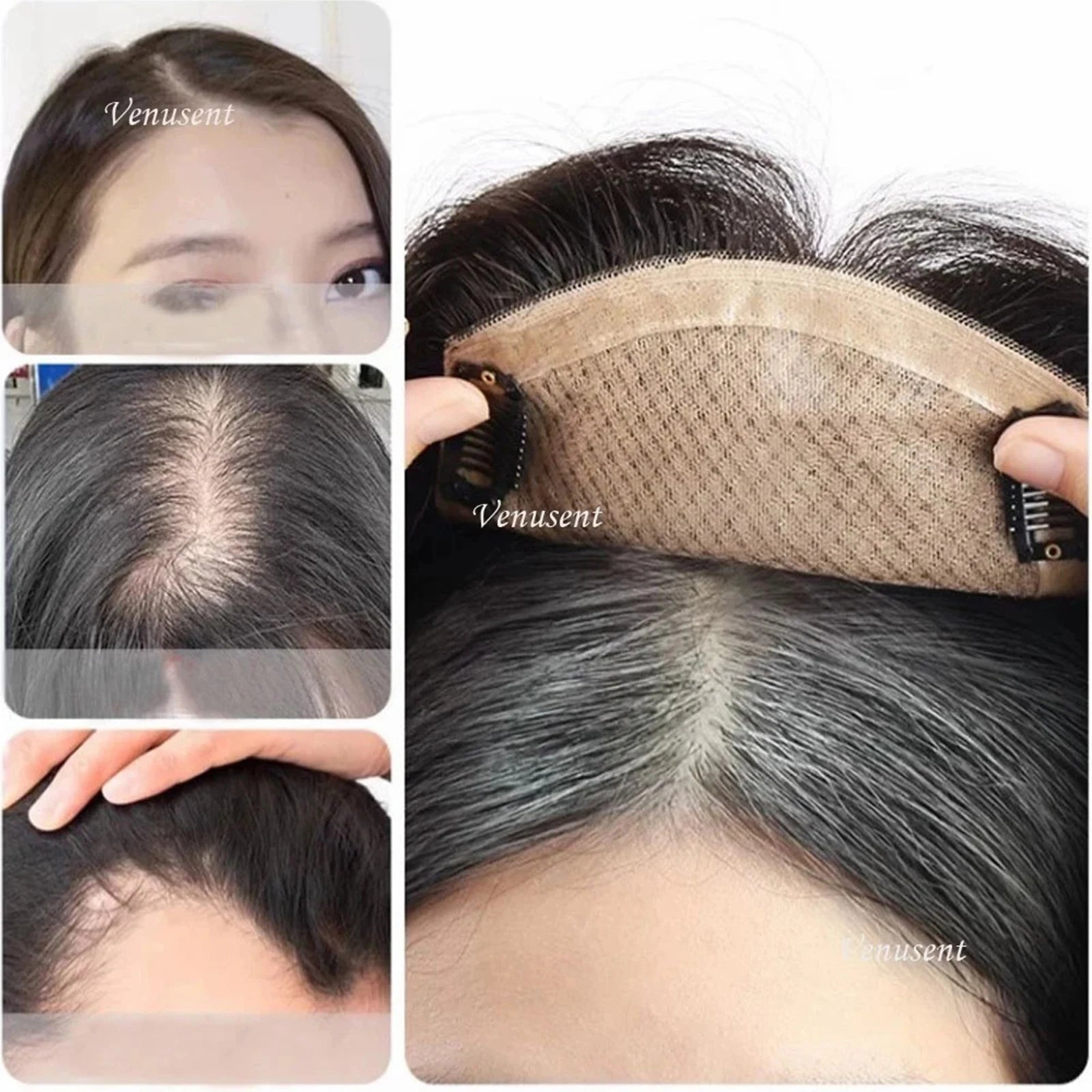 10–18 CM · Silk Base · Remy Human Hair Topper · Curly Wave · for Women Clip-In