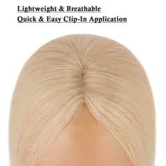 10" Clip-In Human Hair Bangs - Lightweight 3D Air Fringe with 1.6x2.4" Base