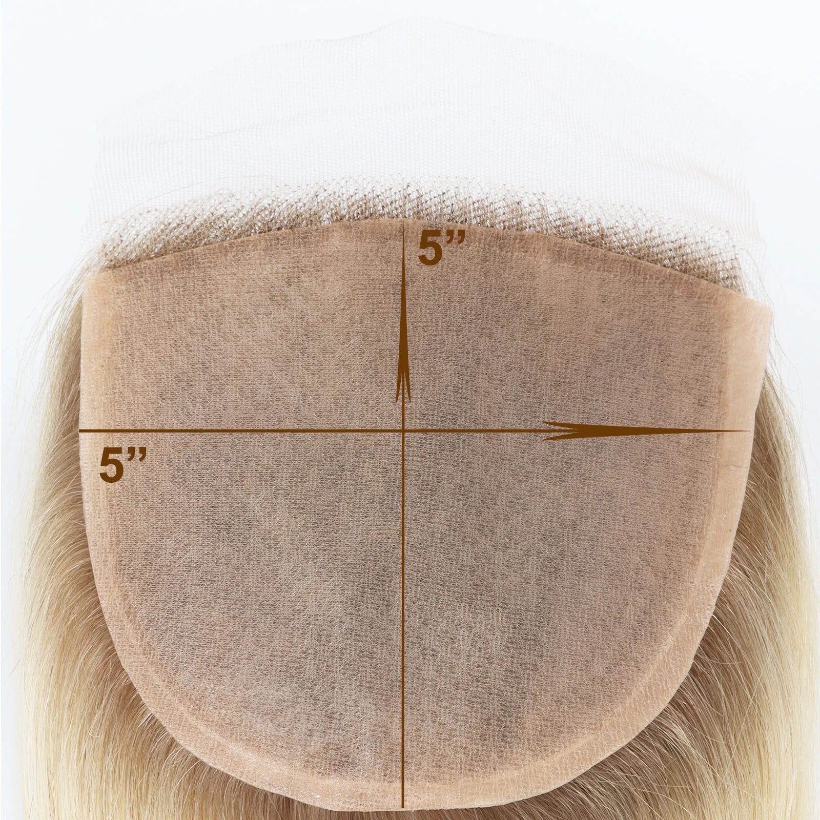 VenusEnt 5x5" Silk Skin Base Hair Topper - Virgin Remy Human Hair with Ombre Blonde Highlights