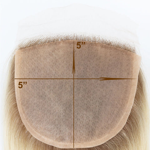 5x5" · Silk Skin PU Base · Brazilian Remy Human Hair · Hair Topper · Ombre Blonde (2/613 & 8/613) · for Women Clip-In