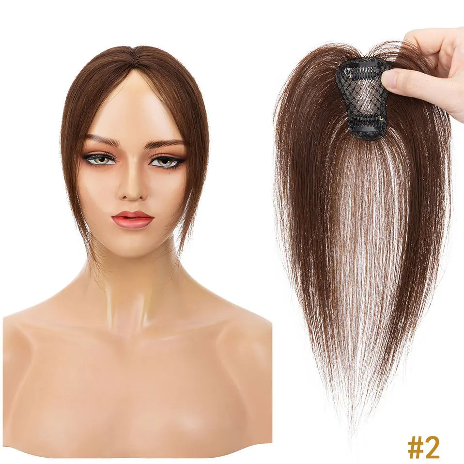10" Clip-In Human Hair Bangs - Lightweight 3D Air Fringe with 1.6x2.4" Base