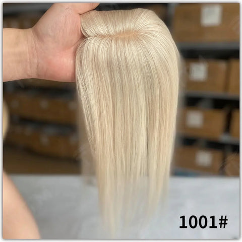 7x11 CM · Silk Base · Remy Human Hair Topper · 9 Colors · 10–12 Inches · Silky Straight · for Women · Clip-In